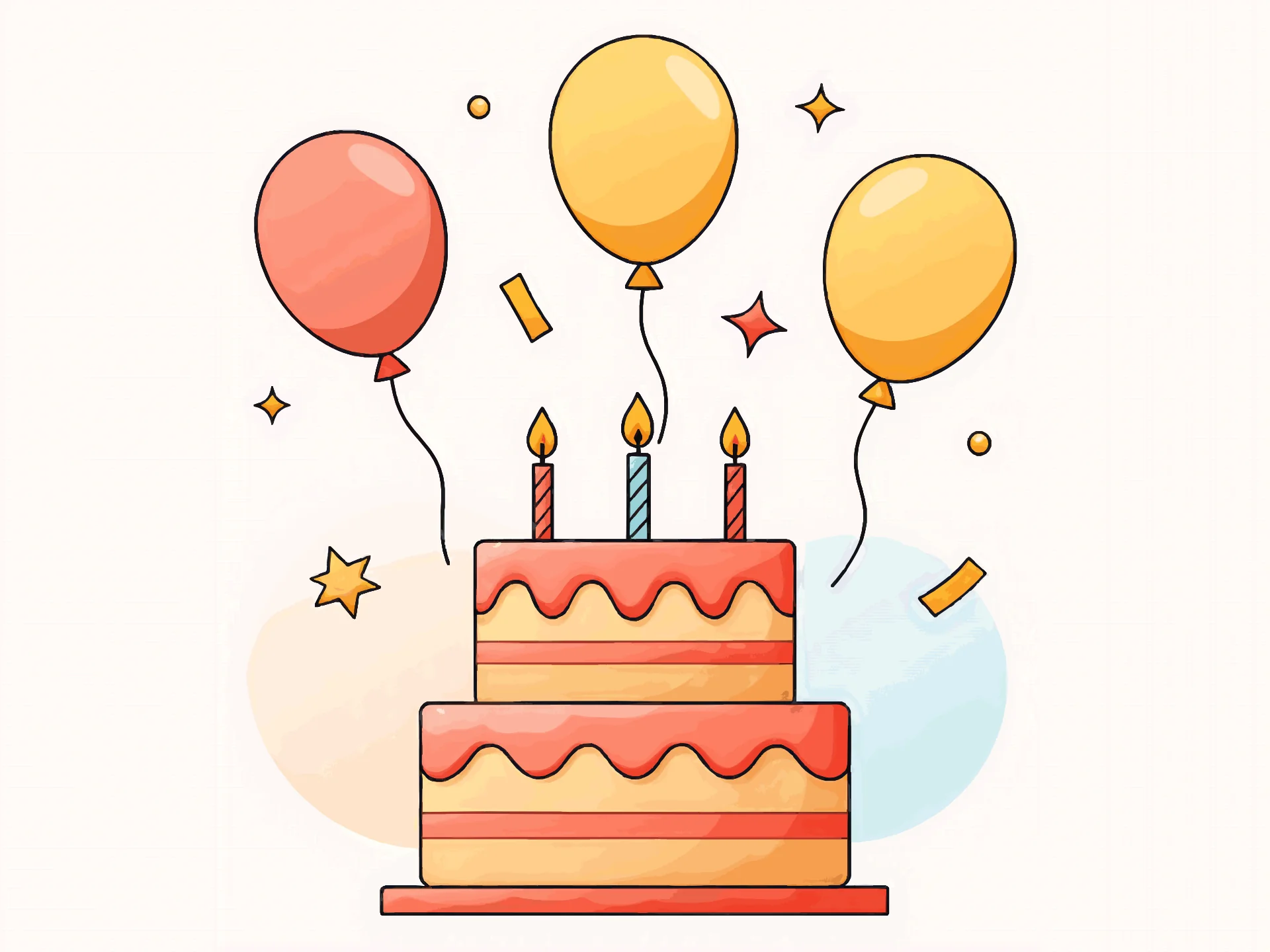 Birthday card — warm style
