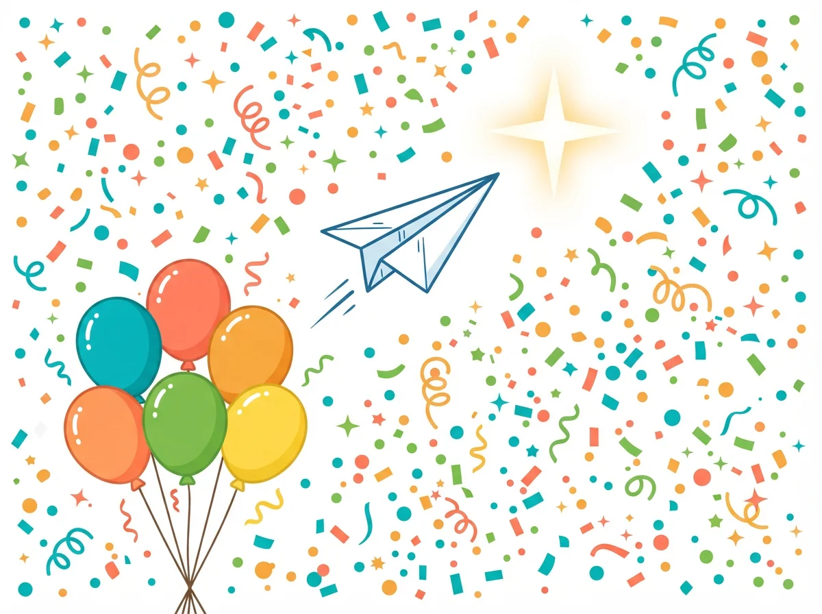 Farewell card — festive style