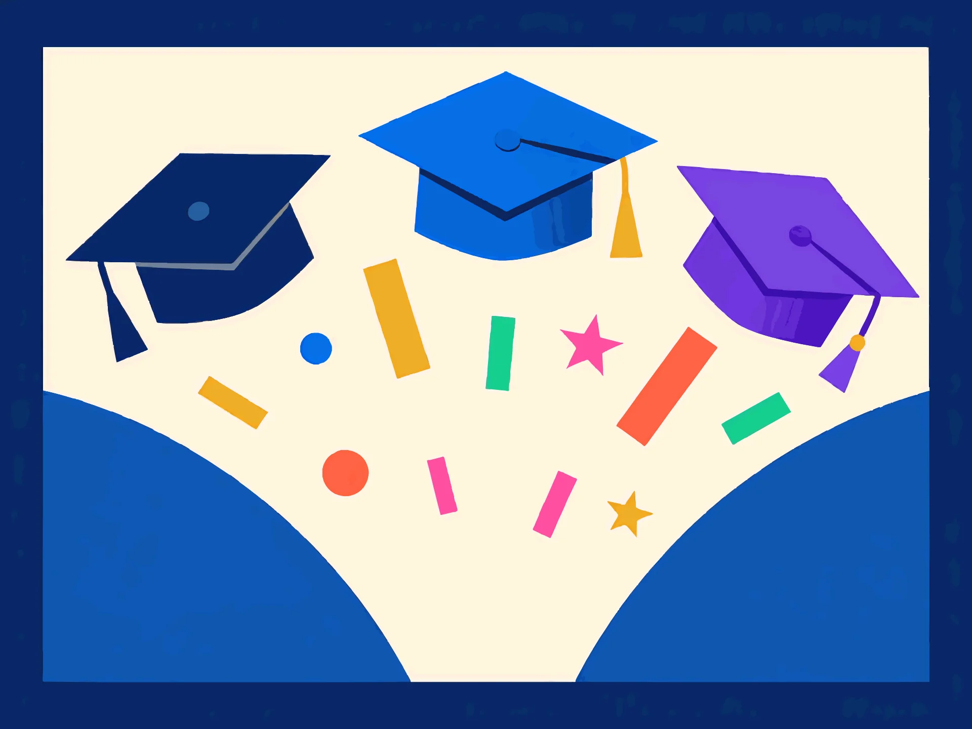Graduation card — playful style
