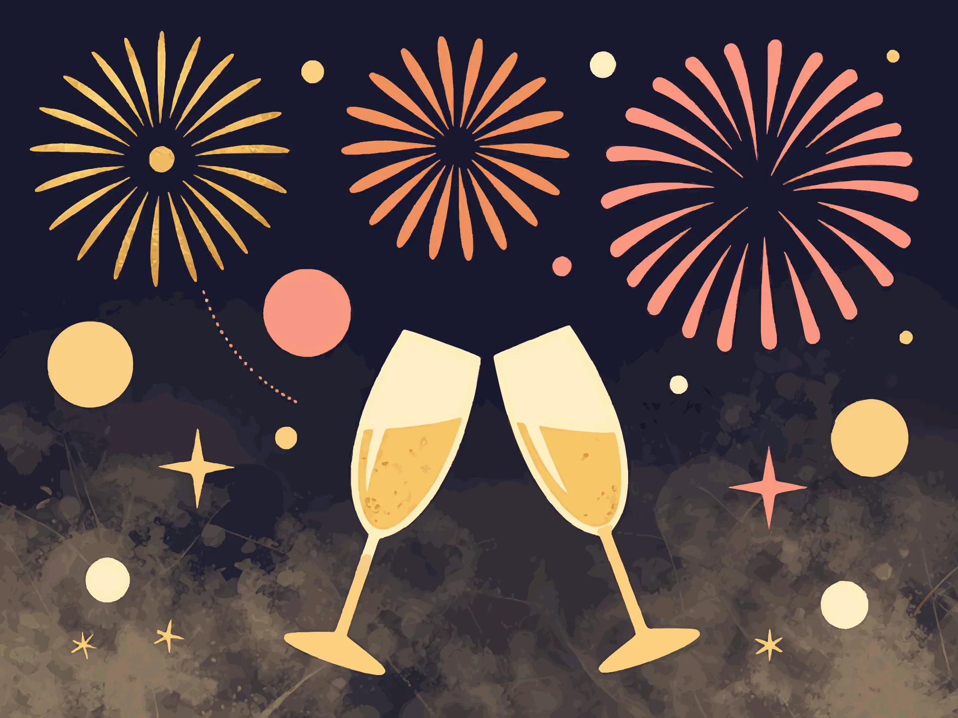 New Year card — warm style
