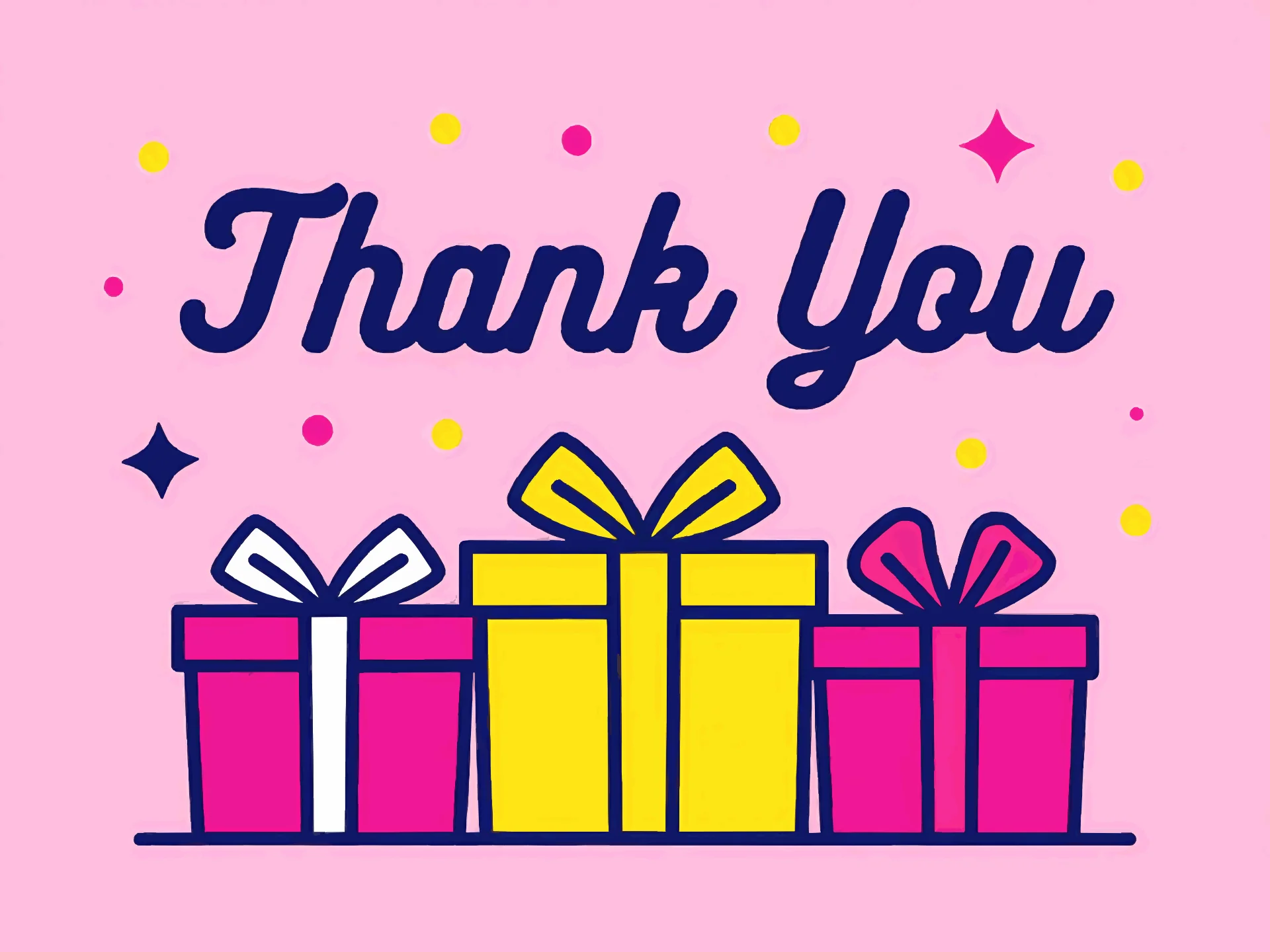 Thank You card — playful style