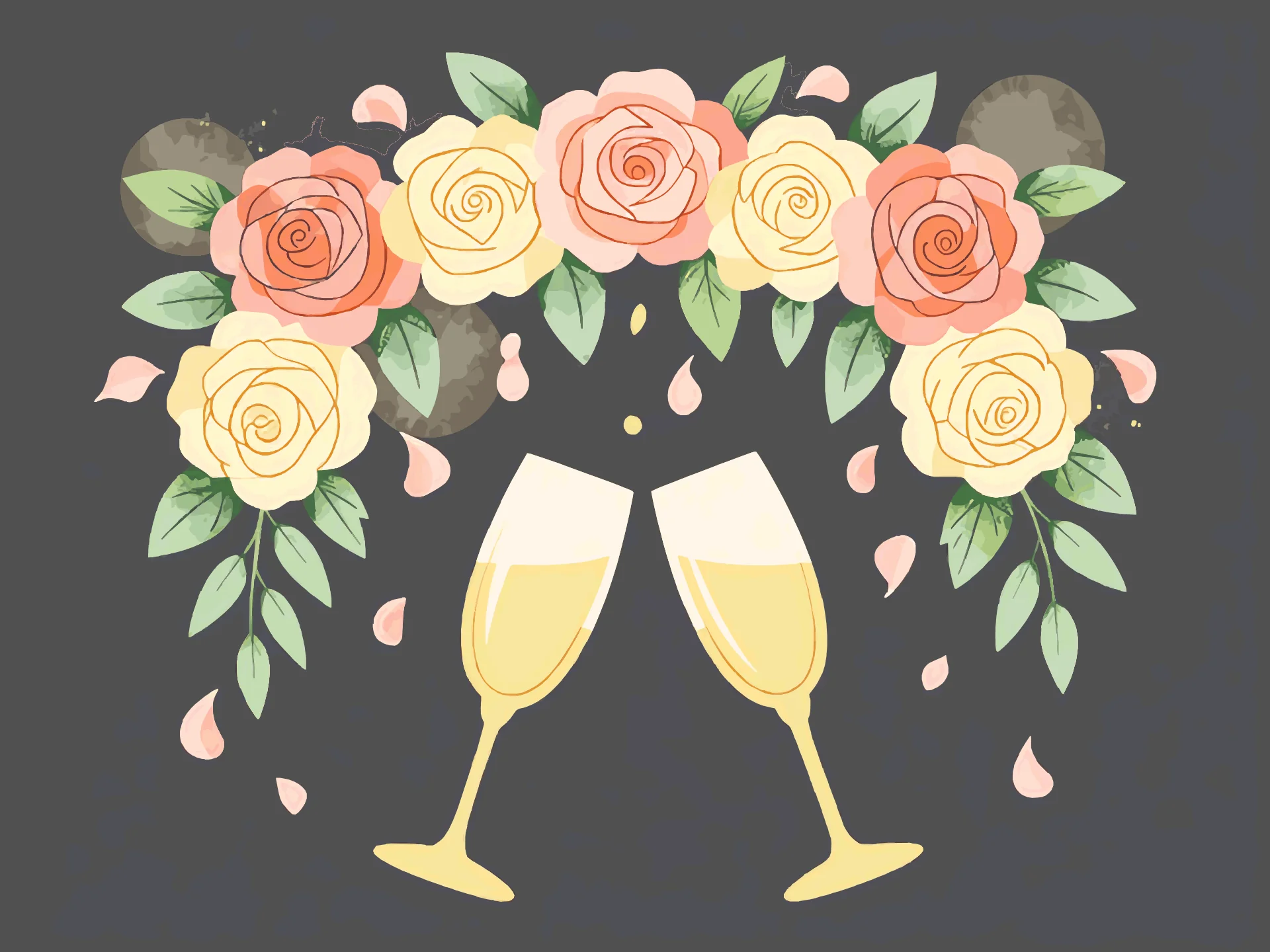 Wedding card — warm style