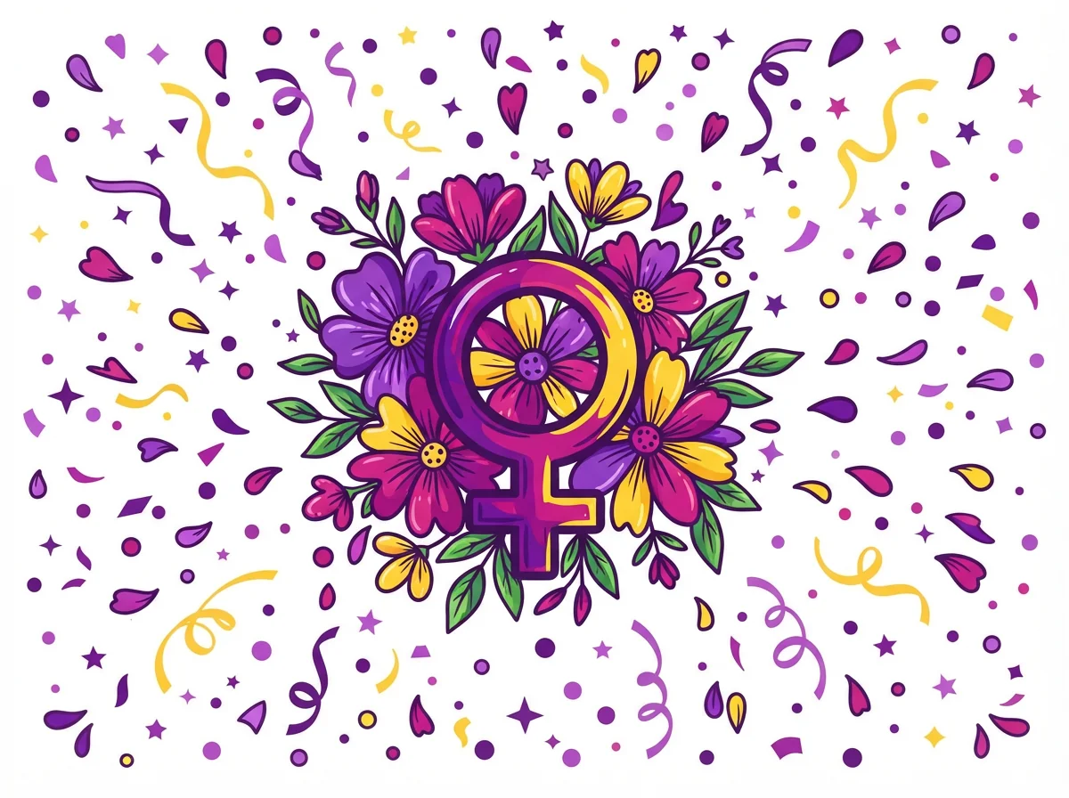 Women's Day card — festive style